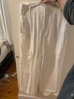 Zara Cream Linen Women’s Pants
